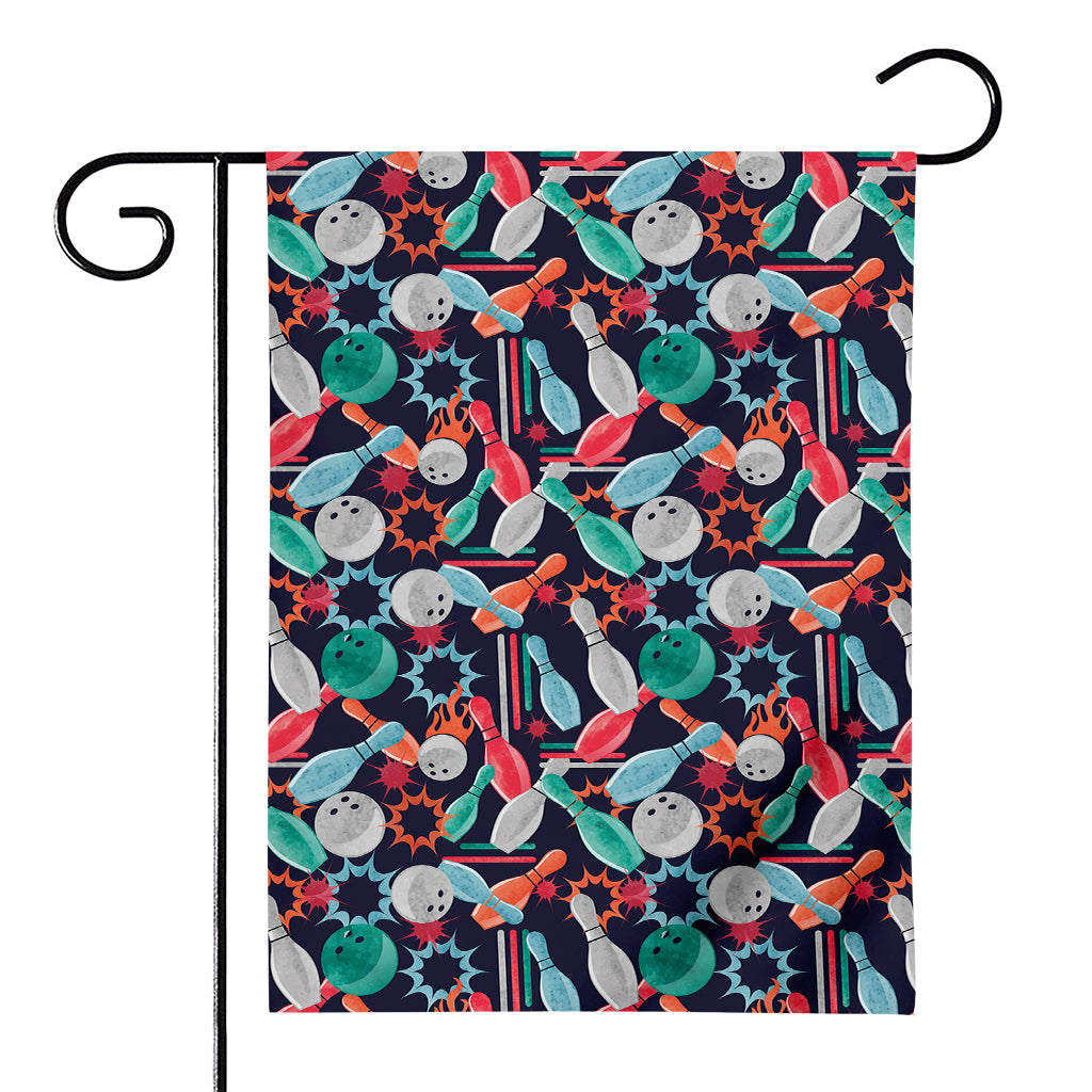 Watercolor Bowling Theme Pattern Print House Flag