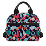 Watercolor Bowling Theme Pattern Print Insulated Lunch Bag