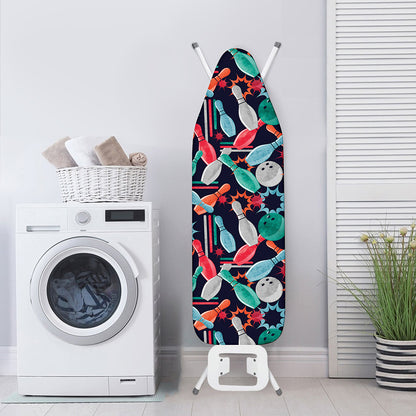 Watercolor Bowling Theme Pattern Print Ironing Board Cover