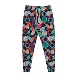 Watercolor Bowling Theme Pattern Print Jogger Pants