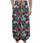 Watercolor Bowling Theme Pattern Print Lantern Pants