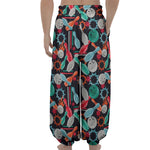 Watercolor Bowling Theme Pattern Print Lantern Pants