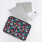Watercolor Bowling Theme Pattern Print Laptop Sleeve