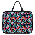 Watercolor Bowling Theme Pattern Print Laptop Sleeve With Handle