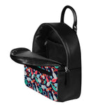 Watercolor Bowling Theme Pattern Print Leather Backpack