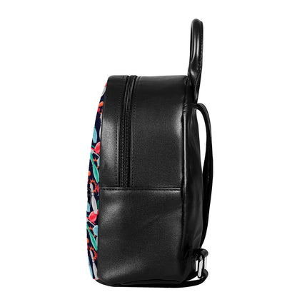 Watercolor Bowling Theme Pattern Print Leather Backpack