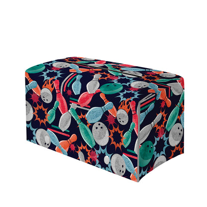 Watercolor Bowling Theme Pattern Print Leather Tissue Box Cover