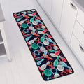 Watercolor Bowling Theme Pattern Print Long Kitchen Mat