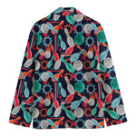 Watercolor Bowling Theme Pattern Print Men's Blazer