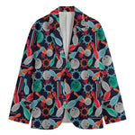 Watercolor Bowling Theme Pattern Print Men's Cotton Blazer