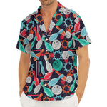 Watercolor Bowling Theme Pattern Print Men's Deep V-Neck Shirt