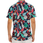 Watercolor Bowling Theme Pattern Print Men's Deep V-Neck Shirt