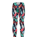 Watercolor Bowling Theme Pattern Print Men's leggings