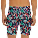 Watercolor Bowling Theme Pattern Print Men's Long Boxer Briefs