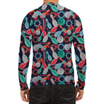 Watercolor Bowling Theme Pattern Print Men's Long Sleeve Rash Guard