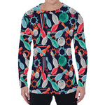 Watercolor Bowling Theme Pattern Print Men's Long Sleeve T-Shirt