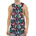 Watercolor Bowling Theme Pattern Print Men's Muscle Tank Top