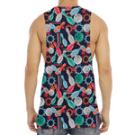 Watercolor Bowling Theme Pattern Print Men's Muscle Tank Top