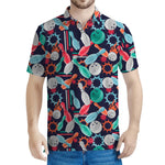 Watercolor Bowling Theme Pattern Print Men's Polo Shirt
