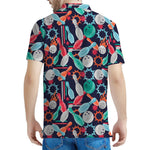 Watercolor Bowling Theme Pattern Print Men's Polo Shirt