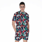 Watercolor Bowling Theme Pattern Print Men's Rompers