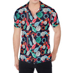 Watercolor Bowling Theme Pattern Print Men's Shirt