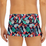 Watercolor Bowling Theme Pattern Print Men's Short Boxer Briefs