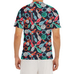 Watercolor Bowling Theme Pattern Print Men's Short Sleeve Rash Guard