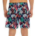 Watercolor Bowling Theme Pattern Print Men's Split Running Shorts