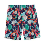 Watercolor Bowling Theme Pattern Print Men's Sports Shorts
