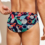 Watercolor Bowling Theme Pattern Print Men's Swim Briefs
