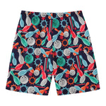 Watercolor Bowling Theme Pattern Print Men's Swim Trunks