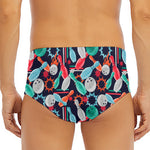 Watercolor Bowling Theme Pattern Print Men's Triangle Swim Briefs