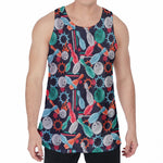Watercolor Bowling Theme Pattern Print Men's Velvet Tank Top