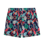 Watercolor Bowling Theme Pattern Print Mesh Shorts