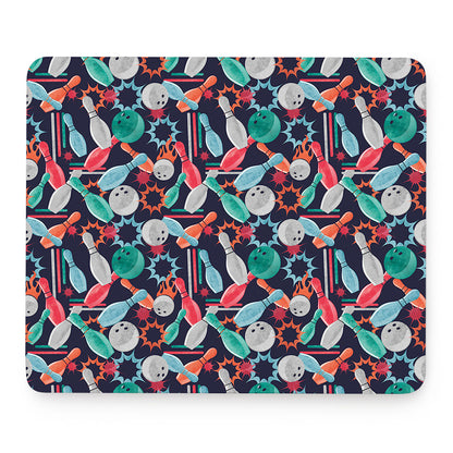 Watercolor Bowling Theme Pattern Print Mouse Pad