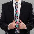 Watercolor Bowling Theme Pattern Print Necktie
