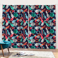 Watercolor Bowling Theme Pattern Print Pencil Pleat Curtains