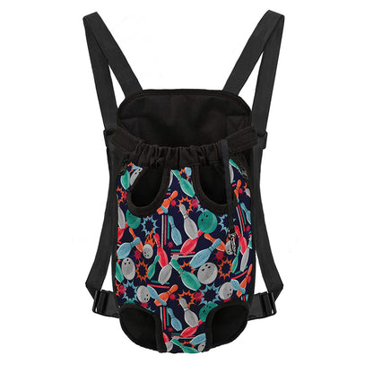 Watercolor Bowling Theme Pattern Print Pet Carrier Backpack