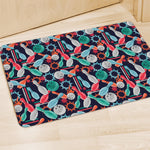 Watercolor Bowling Theme Pattern Print Polyester Doormat