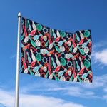 Watercolor Bowling Theme Pattern Print Polyester Flag