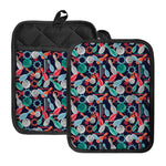 Watercolor Bowling Theme Pattern Print Pot Holders With Pocket