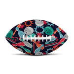 Watercolor Bowling Theme Pattern Print Rugby Ball