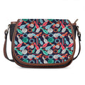 Watercolor Bowling Theme Pattern Print Saddle Bag