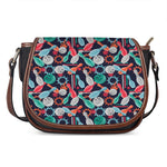 Watercolor Bowling Theme Pattern Print Saddle Bag