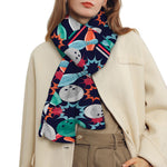 Watercolor Bowling Theme Pattern Print Scarf
