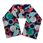 Watercolor Bowling Theme Pattern Print Scarf