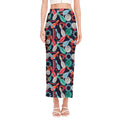 Watercolor Bowling Theme Pattern Print Side Slit Maxi Skirt