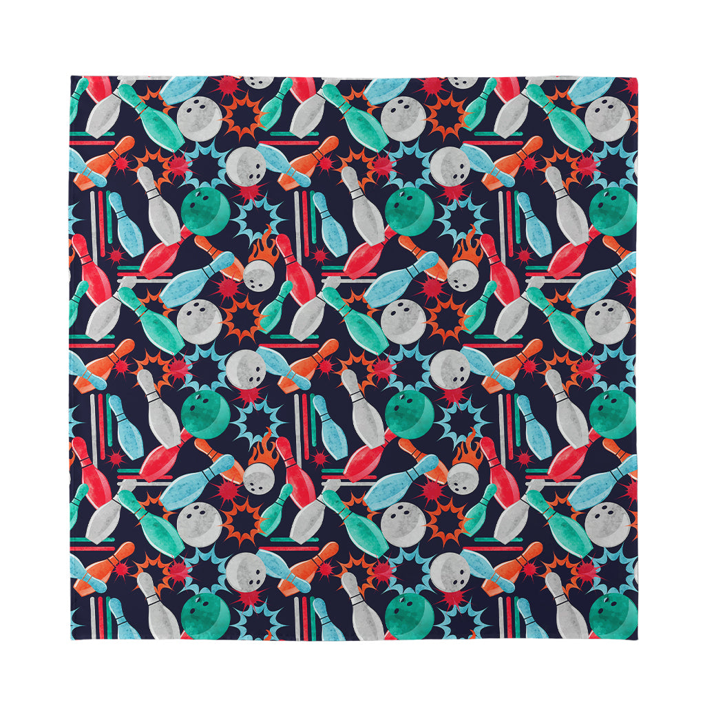 Watercolor Bowling Theme Pattern Print Silk Bandana