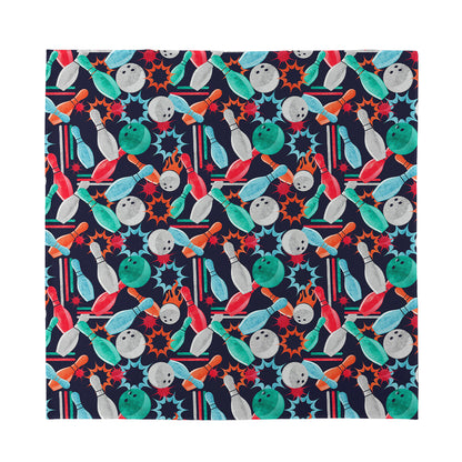 Watercolor Bowling Theme Pattern Print Silk Bandana